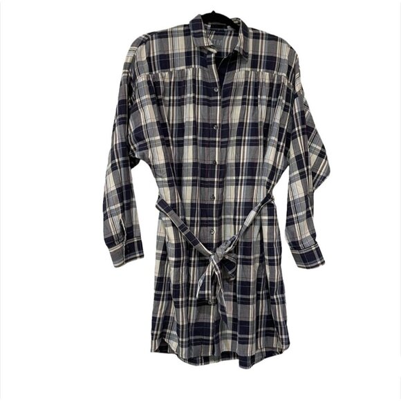 ATM Plaid Shirt Dress S - Picture 2 of 8
